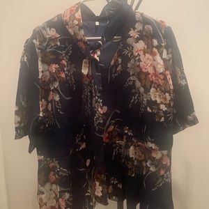 Peplum style floral blouse